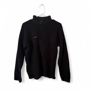 Columbia Black Quarter Zip Fleece Pullover Unisex Small Outdoor